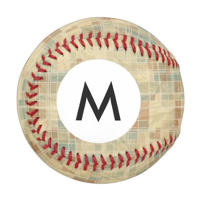 Monogram Retro geometric pattern 2 Baseball (Front Left)
