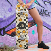 Monogram Retro Groovy Daisy Chequerboard Skateboard