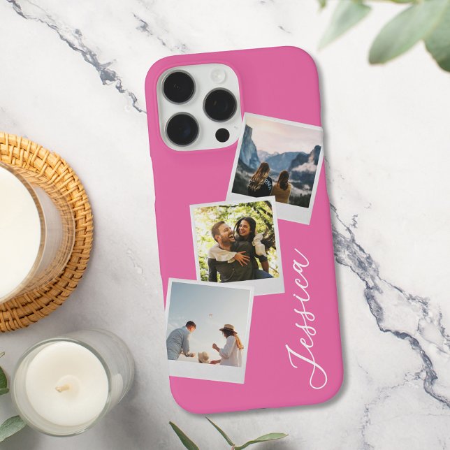 Monogram Retro Instant Photo Collage Case-Mate iPhone Case (Creator Uploaded)