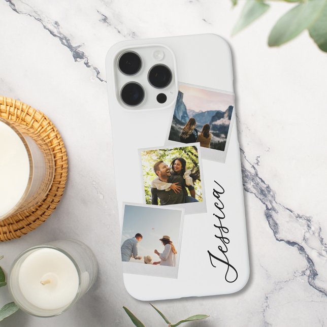 Monogram Retro Instant Photo Collage Case-Mate iPhone Case (Creator Uploaded)