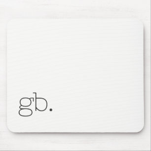 Monogram Retro Minimal White Mouse Pad