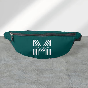 Monogram Retro Modern Teal Bum Bags