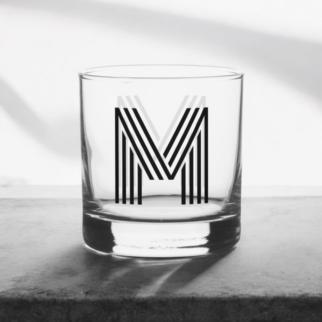 Monogram Retro Simple Whiskey Glass (Creator Uploaded)