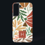 Monogram Retro Terracotta Floral Boho Samsung Galaxy Case<br><div class="desc">Monogram Retro Terracotta Floral Boho Samsung Galaxy S22  Case. Perfect as a custom gift to a girl,  daughter,  your friend or officemate.</div>