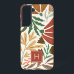 Monogram Retro Terracotta Floral Boho Samsung Galaxy Case<br><div class="desc">Monogram Retro Terracotta Floral Boho Samsung Galaxy S22  Case. Perfect as a custom gift to a girl,  daughter,  your friend or officemate.</div>