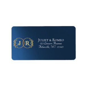 Monogram Return Address - Dark Blue Label