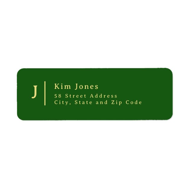 Monogram Return Address Label (Front)