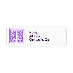 Monogram Return Address Label