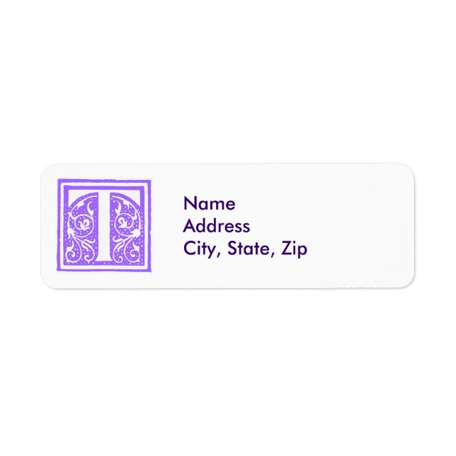 Monogram Return Address Label (Front)