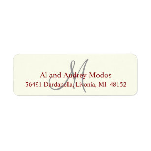 Monogram Return Address Label #FFFFF0