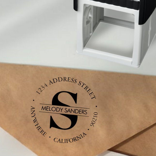 Monogram Return Address Self-Inking Rubber Stamp (Creator Uploaded)