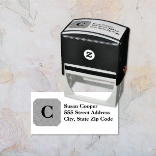 Monogram Return Address Self-inking Stamp