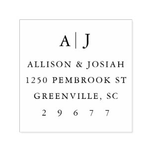 Monogram Return Address Self-inking Stamp