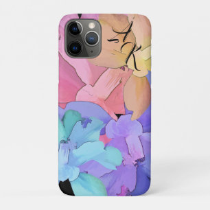 Monogram Reversible Watercolor Pastel Camellias Ca iPhone 11 Pro Case