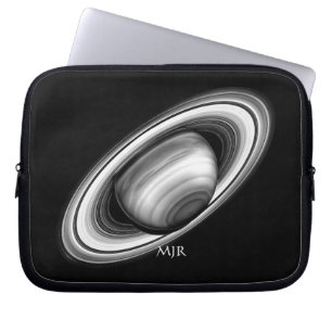 Monogram, Rings of Gas Giant Saturn - solar system Laptop Sleeve