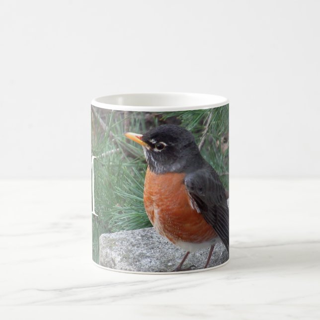 Monogram Robin Photo  Coffee Mug (Center)