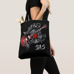Monogram Rock Guitar - Red Tote Bag