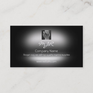 Monogram, Rope Knot on Wood, metallic-effect Business Card