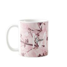 Monogram Rose Flower Coffee Mug
