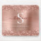 Monogram Rose Gold Faux-Glitter Girly Glam