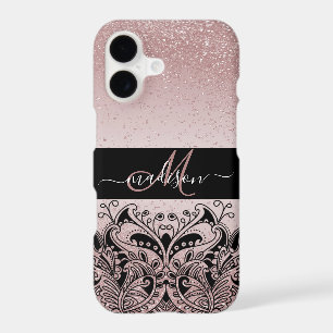 Monogram Rose Gold Glitter
