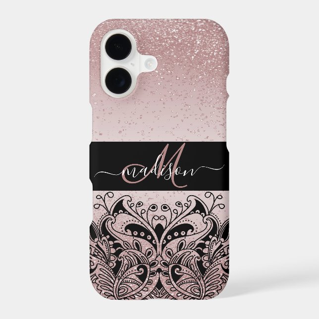 Monogram Rose Gold Glitter (Back)