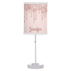 Monogram rose gold glitter blush pink glam