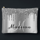 Monogram Rose Gold Glitter Look Drips Girly  Accessory Pouch<br><div class="desc">This design may be personalised in the area provided by changing the photo and/or text. Or it can be customised by clicking Personalise this Template and then choosing the click to customise further option and delete or change the colour of the background, add text, change the text colour or style,...</div>