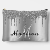 Monogram Rose Gold Glitter Look Drips Girly