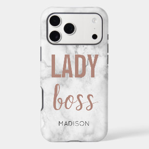 Monogram Rose Gold Lettering Marble Lady boss