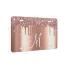 Monogram Rose Gold Metallic Glitter Drips