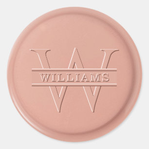 Monogram Rose Latte Wax Seal Sticker