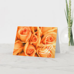 Monogram Rose Note Card Template