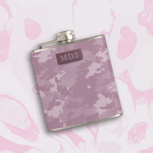 Monogram Rose Pink Camouflage Flask