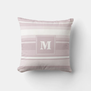Monogram rose quartz stripes cushion