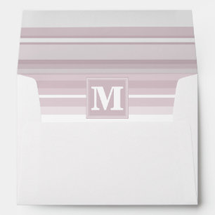 Monogram rose quartz stripes envelopes
