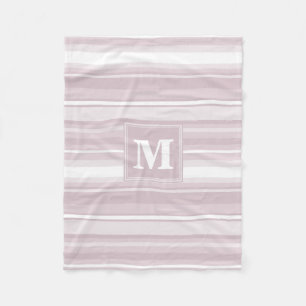 Monogram rose quartz stripes fleece blanket