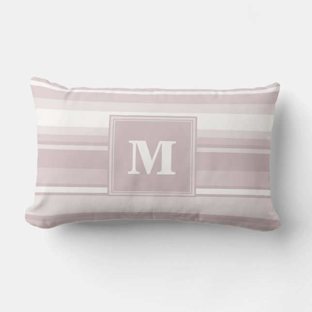 Monogram rose quartz stripes lumbar cushion (Front)