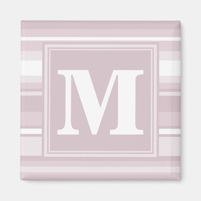 Monogram rose quartz stripes magnet (Front)