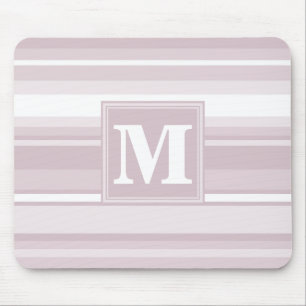 Monogram rose quartz stripes mouse pad