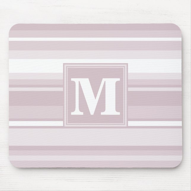 Monogram rose quartz stripes mouse pad (Front)