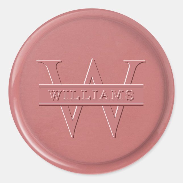 Monogram Rose Wax Seal Sticker (Front)
