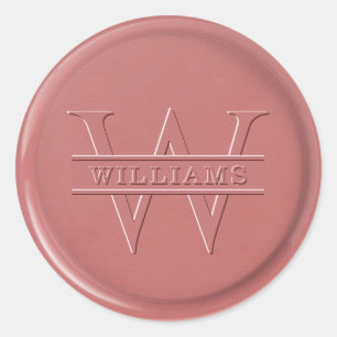 Monogram Rose Wax Seal Sticker