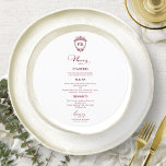 Monogram Round Wedding Menu Cards Burgundy<br><div class="desc">A simple chic calligraphy wedding menu card. I do offer a free customisation service,  if you have any questions or special requests,  please feel free to contact me.</div>