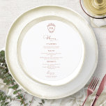 Monogram Round Wedding Menu Cards Rose Gold<br><div class="desc">A simple chic calligraphy wedding menu card. I do offer a free customisation service,  if you have any questions or special requests,  please feel free to contact me.</div>