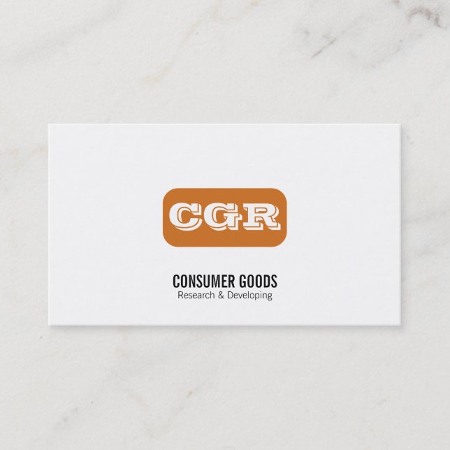 Monogram Rounded Background (orange) Business Card (Front)