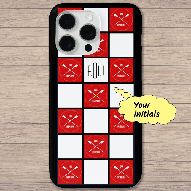 Monogram rowers crossed oars red Case-Mate iPhone case (Creator Uploaded)