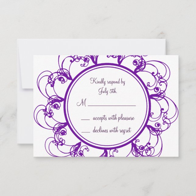 Monogram RSVP (purple) Card (Front)