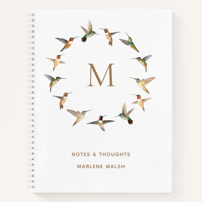 Monogram Rufous & Allen's Hummingbirds Notebook (Front)