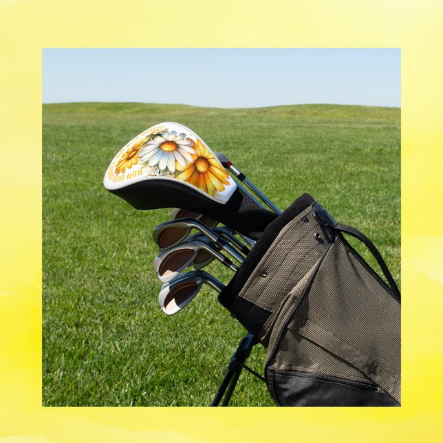 Monogram Run with daisies: win with style White | Golf Head Cover (Creator Uploaded)
